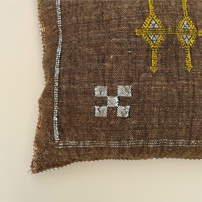Brown Cactus Silk Kilim Pillow