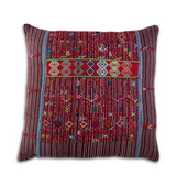 Embroidered Huipil & Handwoven Corte Throw Pillow Cover