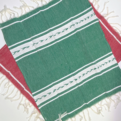 Organic Cotton Handwoven Kitchen Towel - Christmas Colors