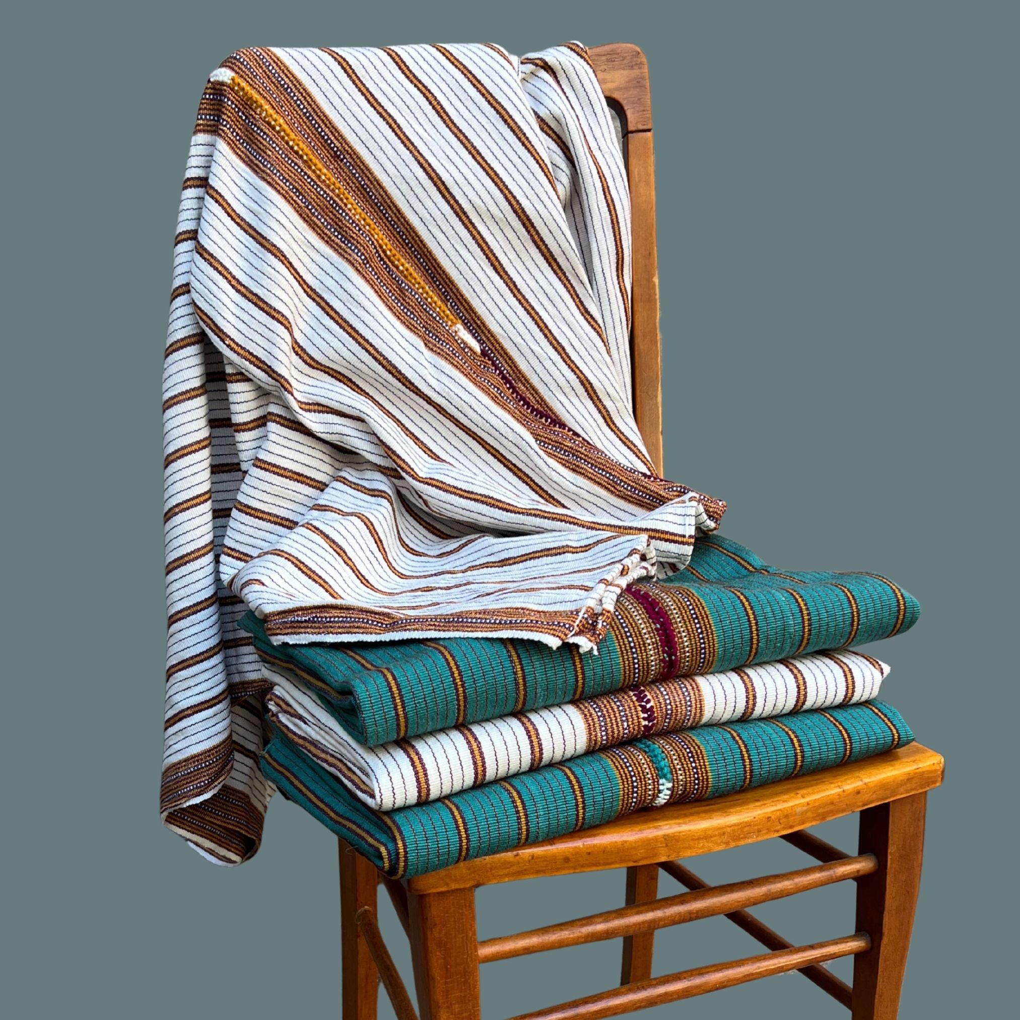 Handwoven Striped Cotton Throw Blanket