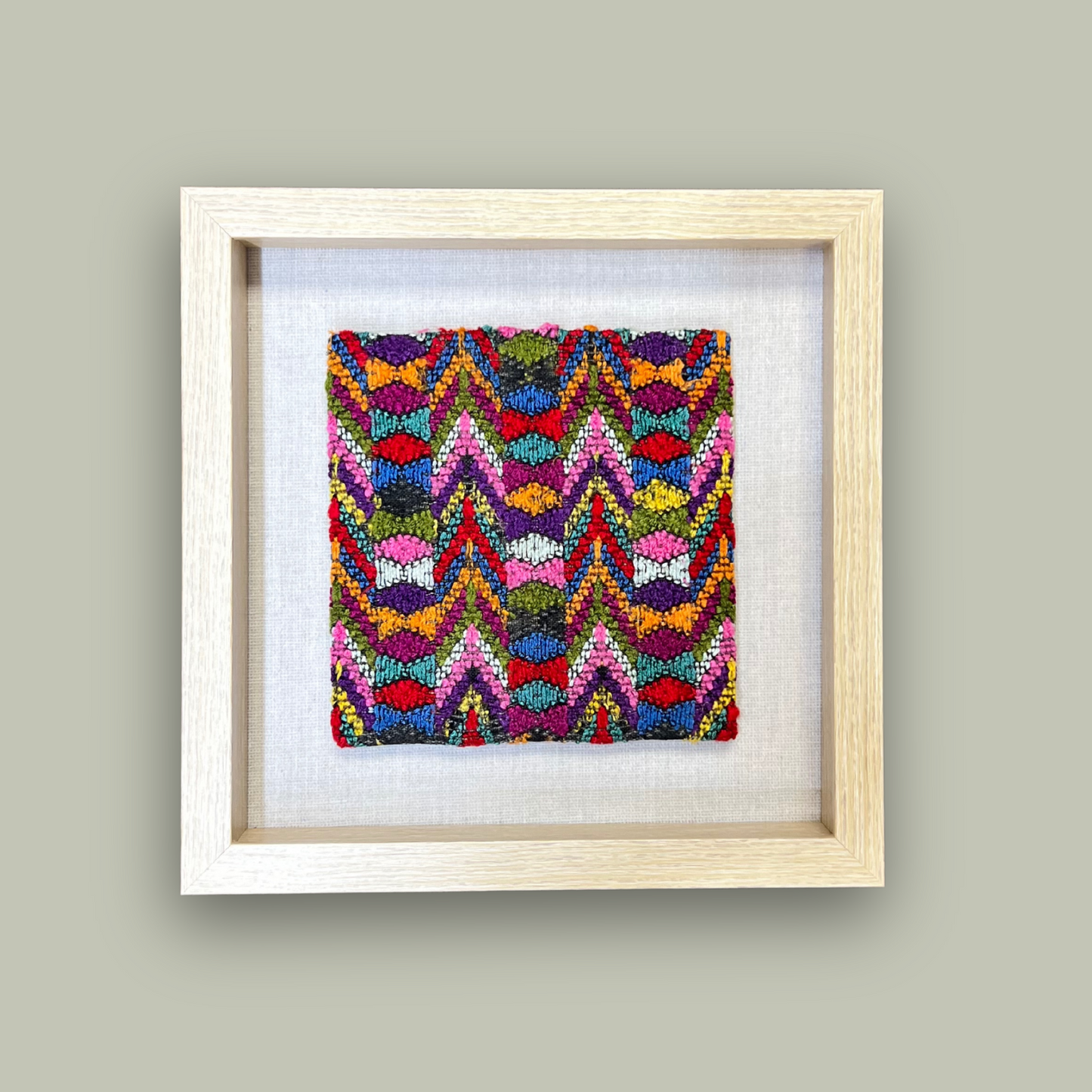 Framed Handwoven Textile (Natural Frame)