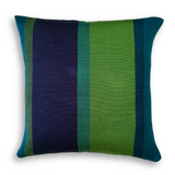 Handwoven Color Block & Hemp Pillow - Navy & Green