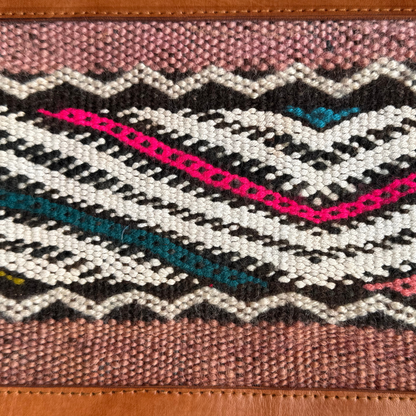 Leather & Kilim Crossbody Bag – Handmade in Morocco from Full-Grain Vegetable-Tanned Leather
