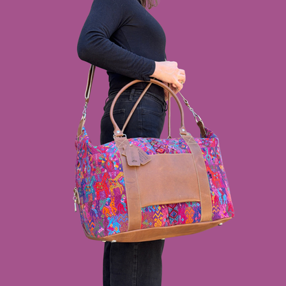 Huipil Mini-Weekender - Handwoven Travel Bag