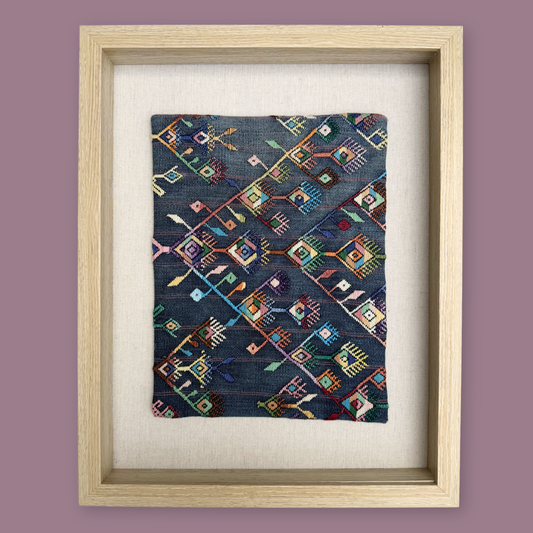 Framed Handwoven Textile (Natural Frame)