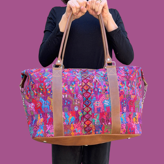 Huipil Mini-Weekender - Handwoven Travel Bag