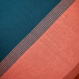 Handwoven Color Block & Hemp Pillow - Light Terra Cotta & Blue
