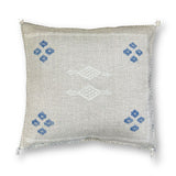 Ivory Sabra Cactus Silk Kilim Pillow Cover | Handwoven Moroccan Home Decor