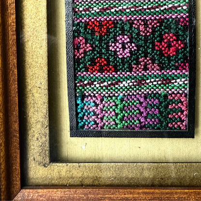Framed Handwoven Textiles in Vintage Frames (set of 2)