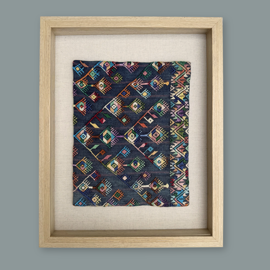 Framed Handwoven Textile (Natural Frame)