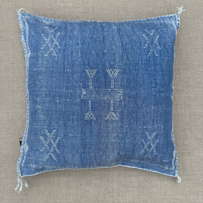 Blue Cactus Silk Kilim Pillow