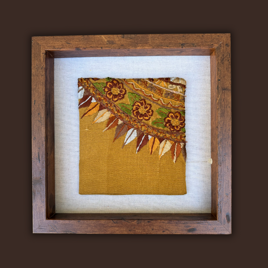 Framed Handwoven Textile (Walnut Frame)