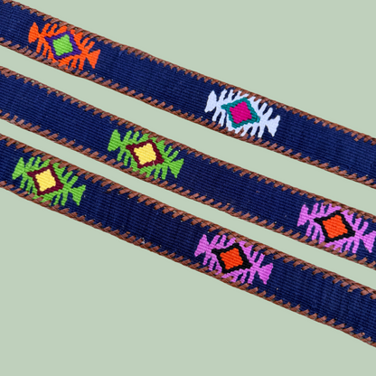 Navy Handwoven Guatemalan Whip-Stitched Belt