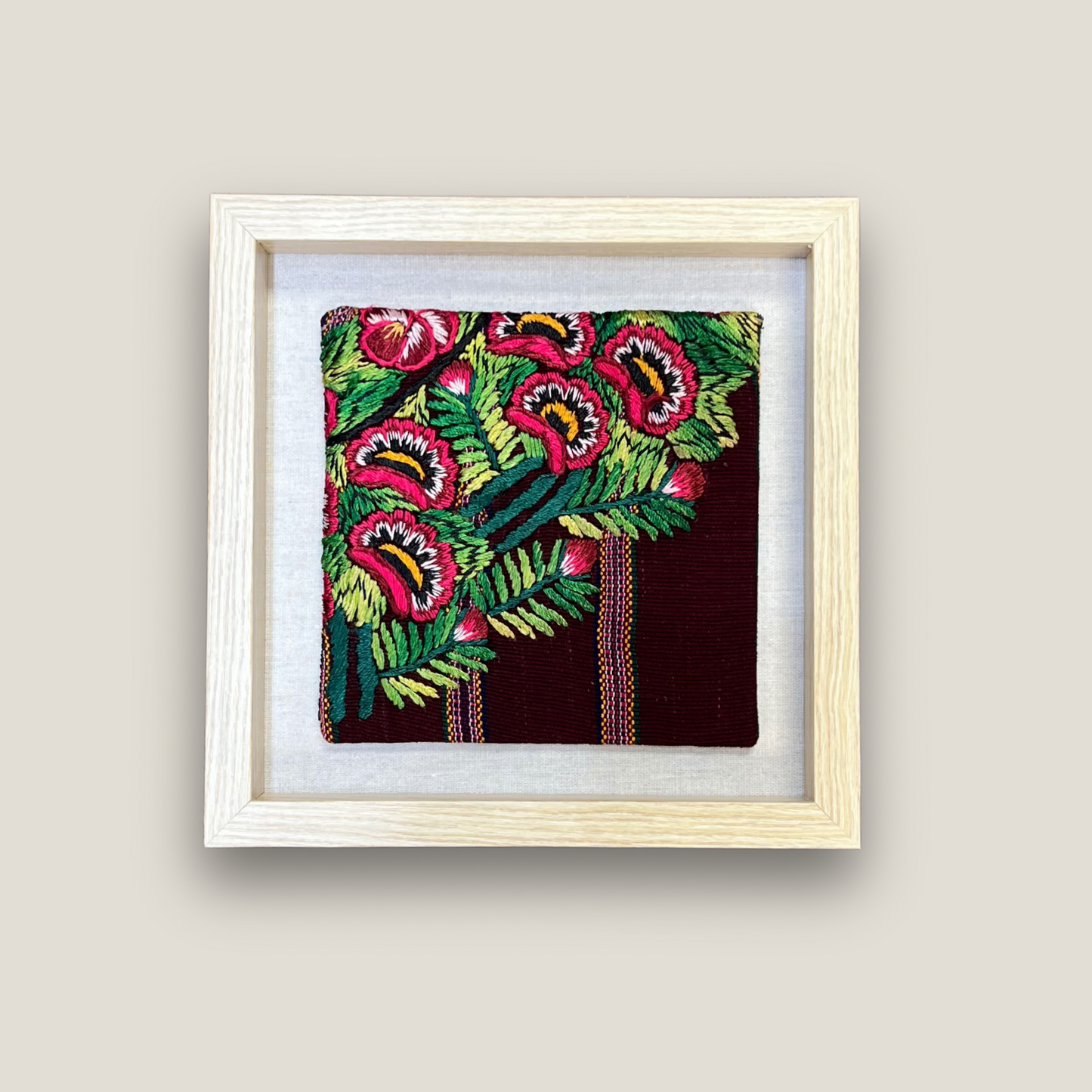 Framed Handwoven Textile (Natural Frame)