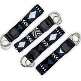 Handwoven Keychain with Leather | Upcycled Mayan Textile Key Fob