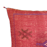 Red Sabra Cactus Silk Kilim Pillow Cover | Handwoven Moroccan Home Decor