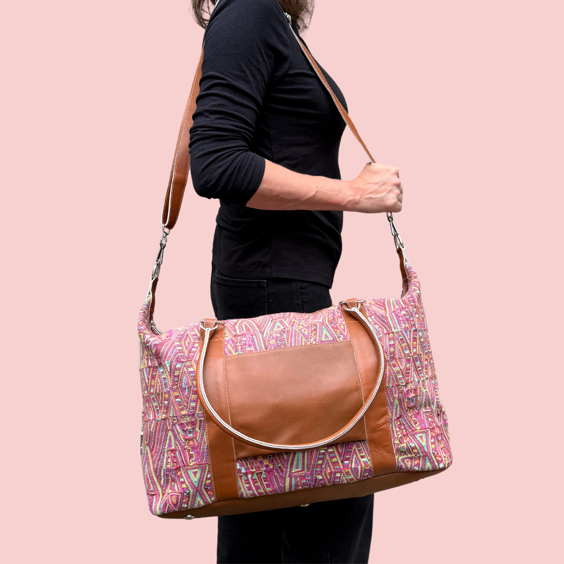 Huipil Mini-Weekender - Handwoven Travel Bag