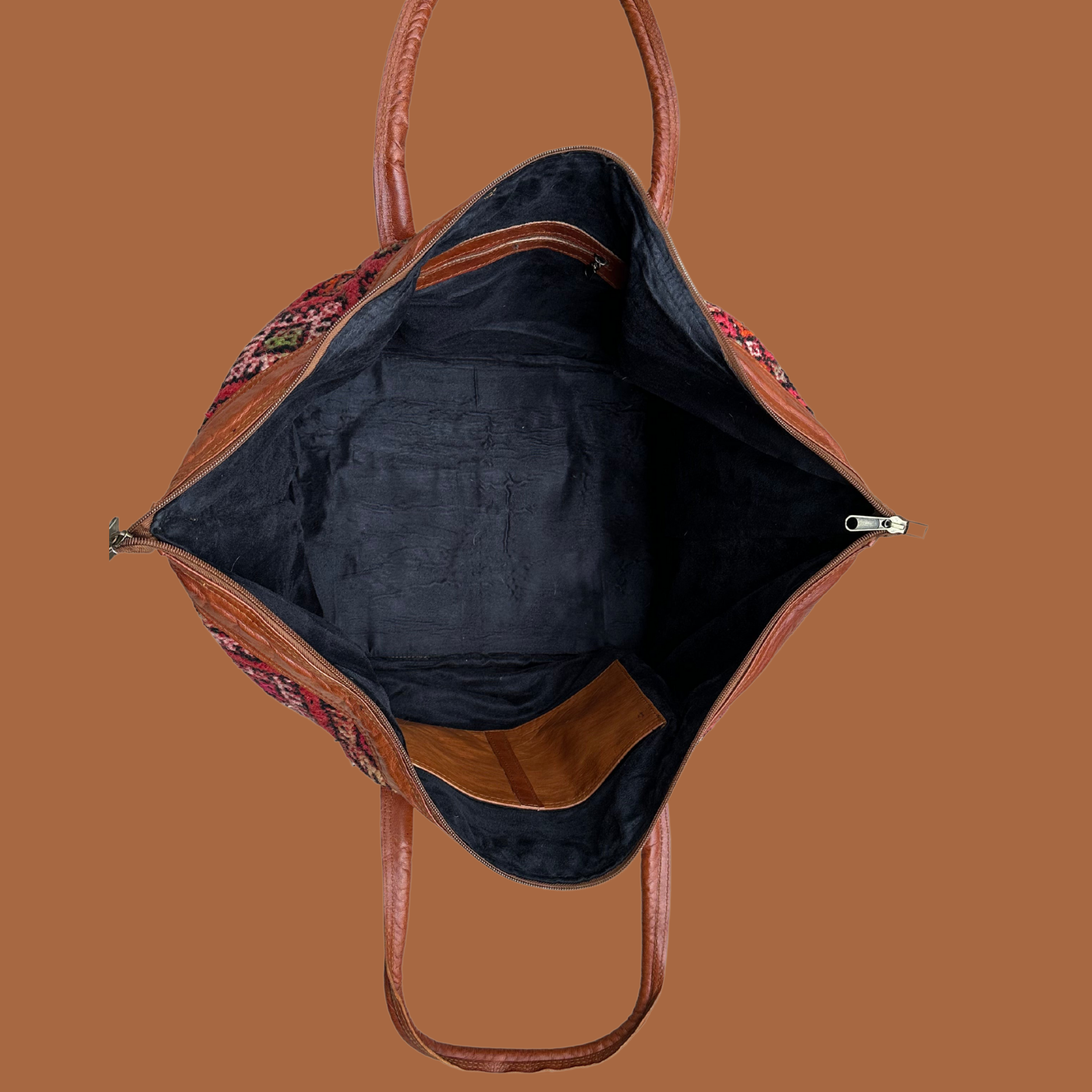 Kilim & Leather Weekender Bag