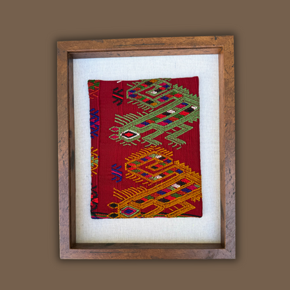 Framed Handwoven Textile (Walnut Frame)