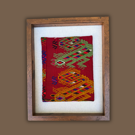 Framed Handwoven Textile (Walnut Frame)