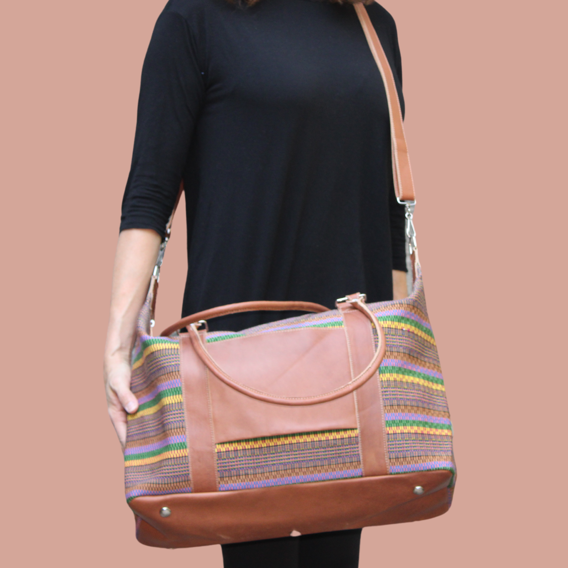 Huipil Mini-Weekender - Handwoven Travel Bag