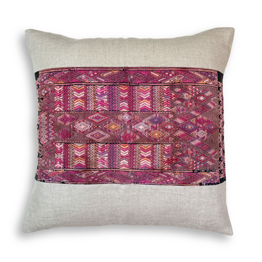 Huipil & Hemp Throw Pillow Cover