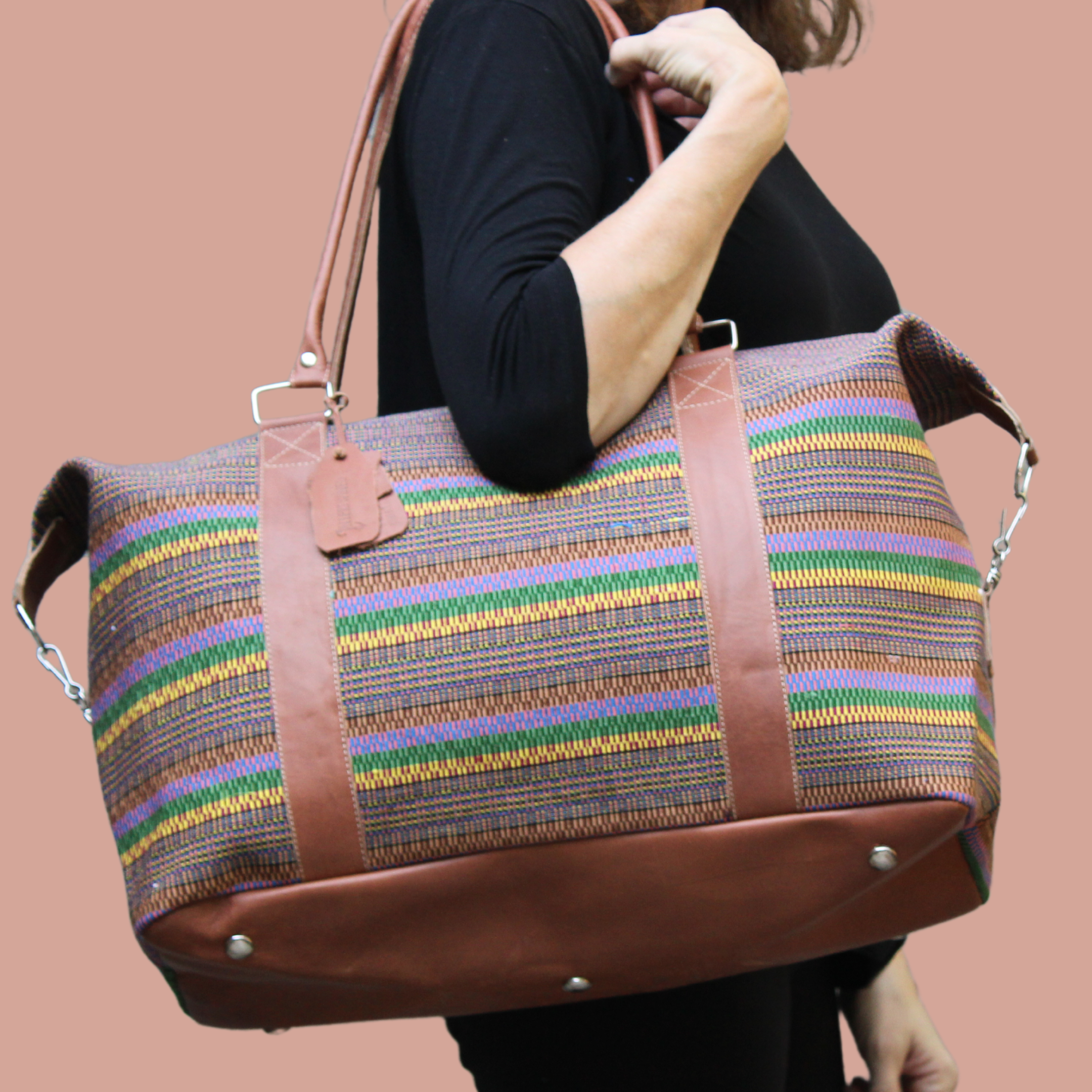 Huipil Mini-Weekender - Handwoven Travel Bag