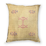 Gold Sabra Cactus Silk Kilim Pillow Cover | Handwoven Moroccan Home Decor