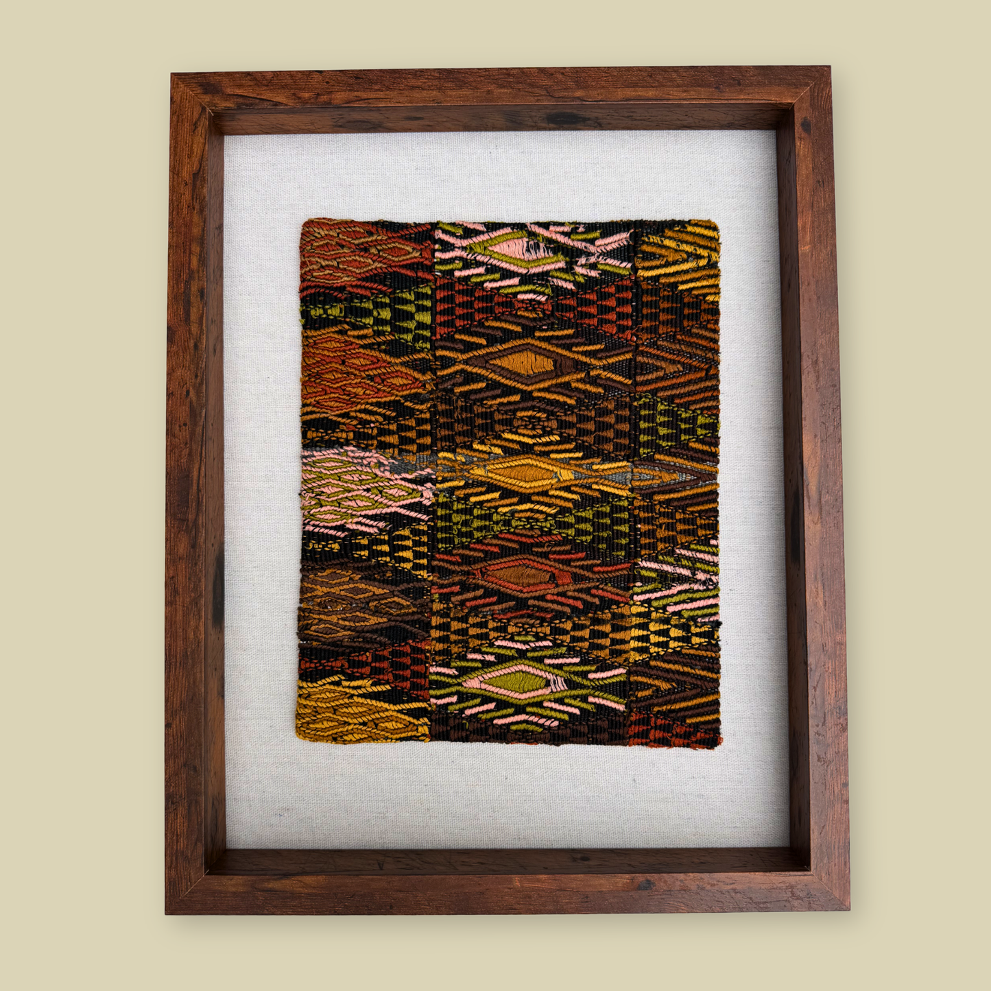 Framed Handwoven Textile (Walnut Frame)