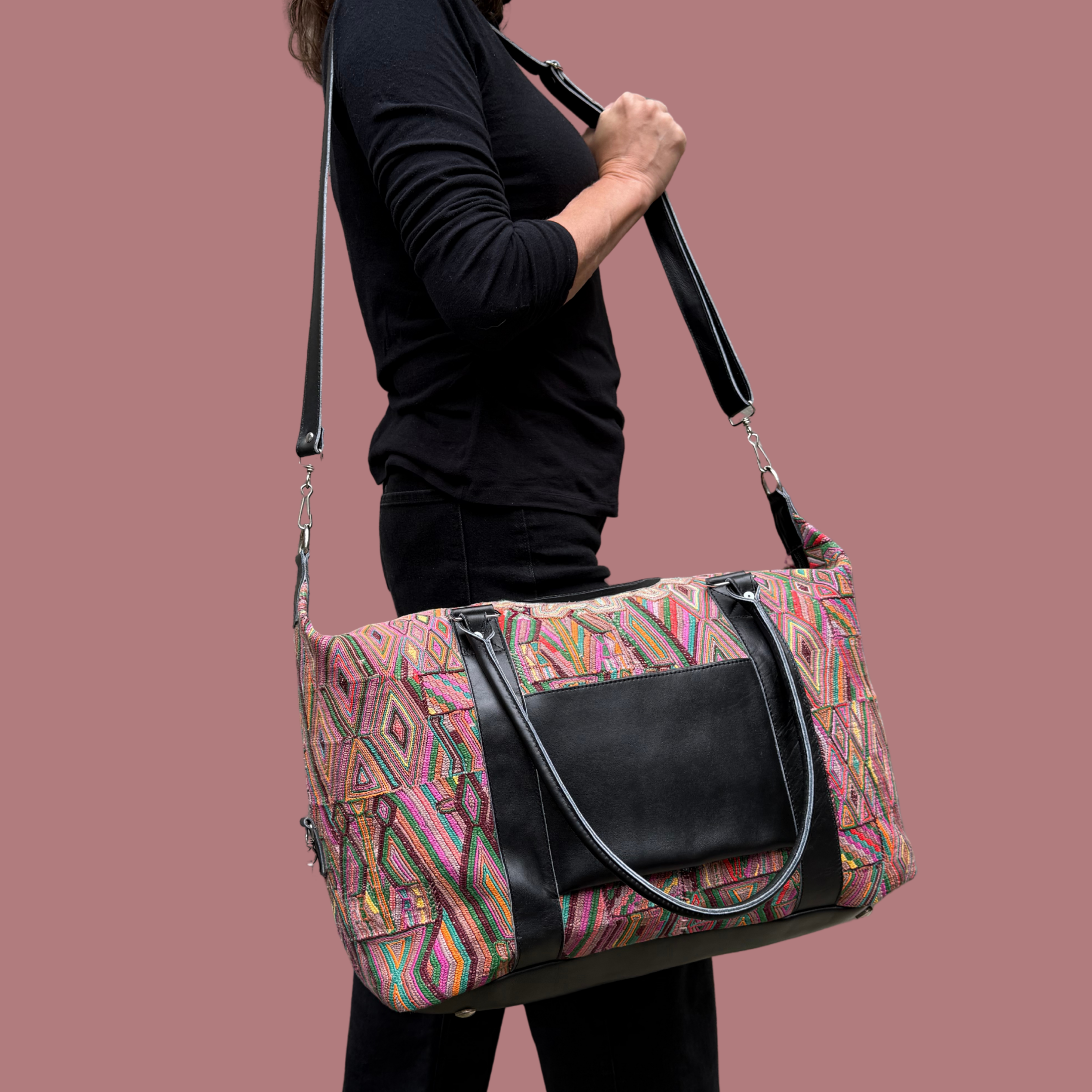 Huipil Mini-Weekender - Handwoven Travel Bag