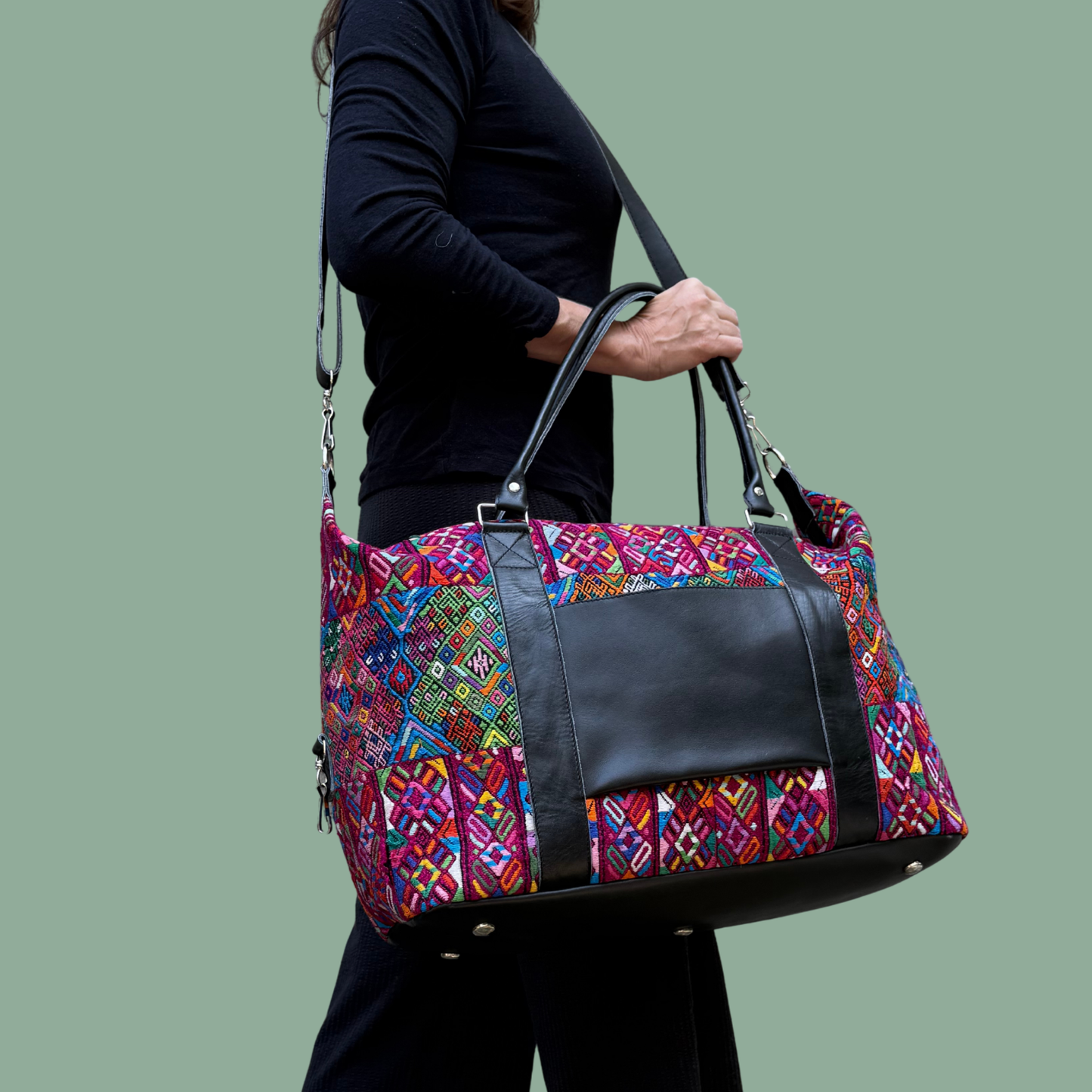 Huipil Mini-Weekender - Handwoven Travel Bag