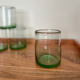 Handblown Green Old Fashioned Glasses, Set of 2
