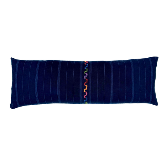 Indigo Corte & Hemp Long Lumbar Pillow