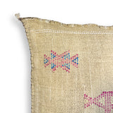 Gold Sabra Cactus Silk Kilim Pillow Cover | Handwoven Moroccan Home Decor