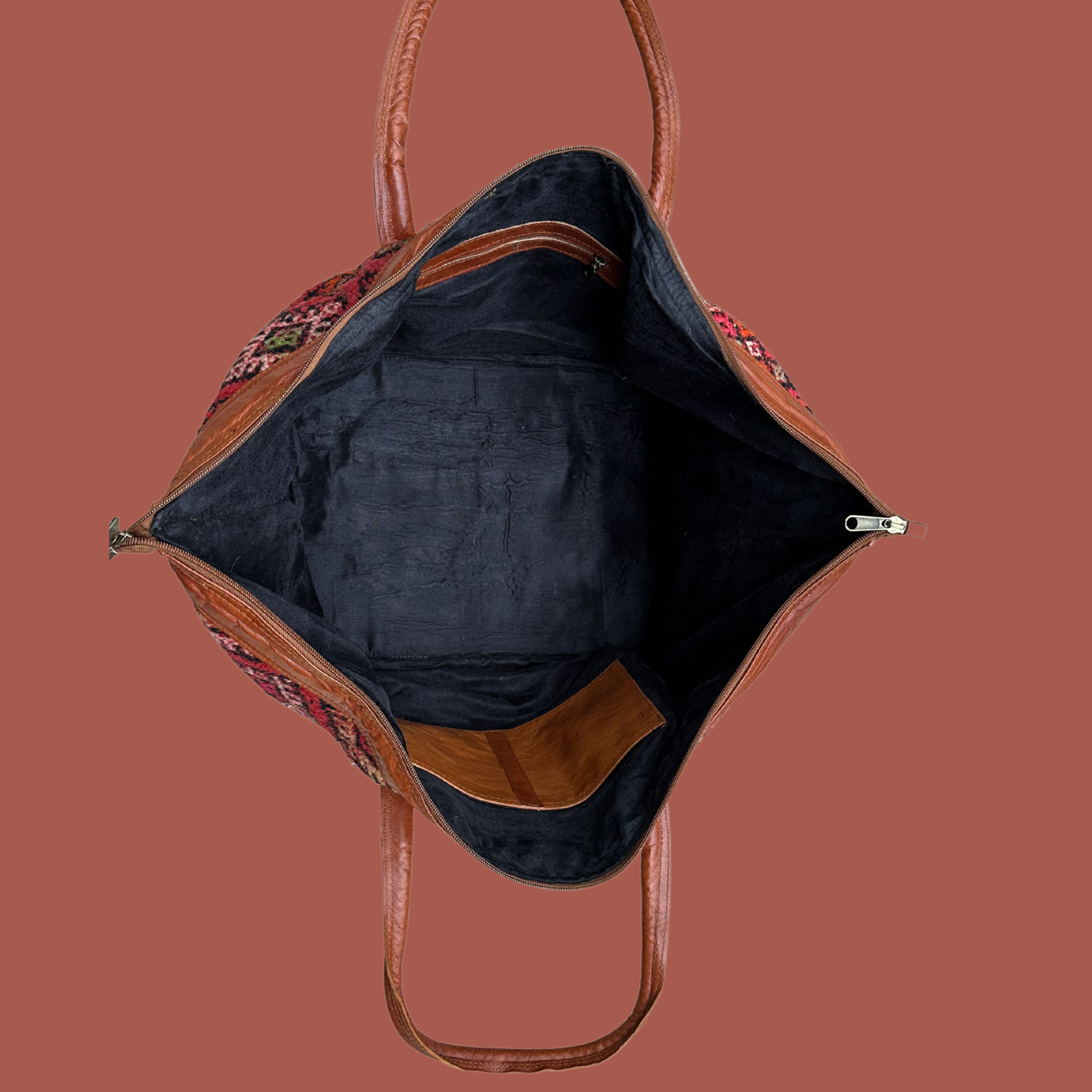 Kilim & Leather Weekender Bag