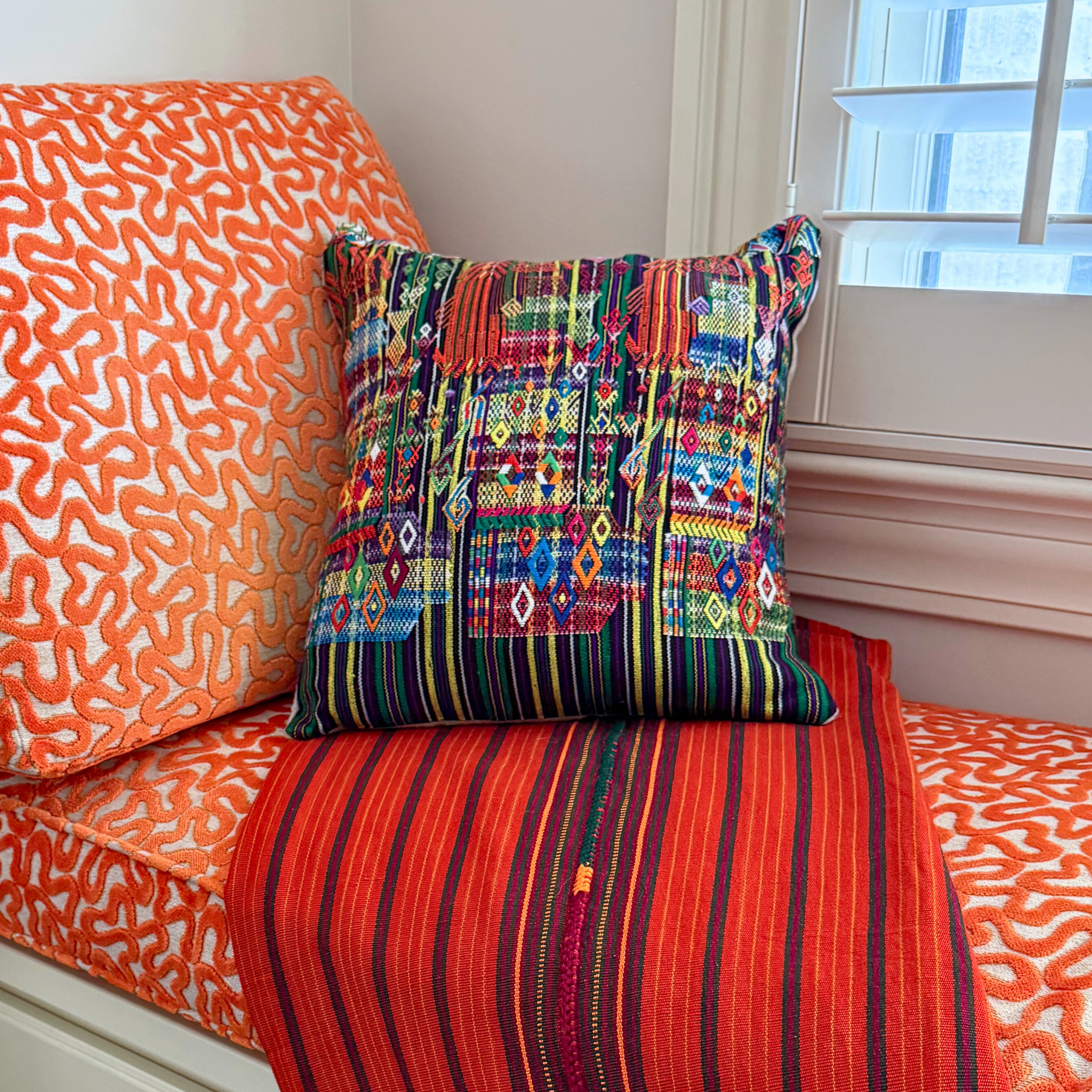 Huipil & Hemp Throw Pillow Cover