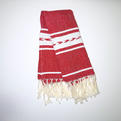 Organic Cotton Handwoven Kitchen Towel - Christmas Colors
