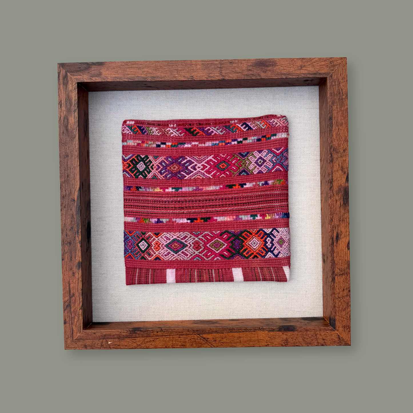 Framed Handwoven Textile (Walnut Frame)