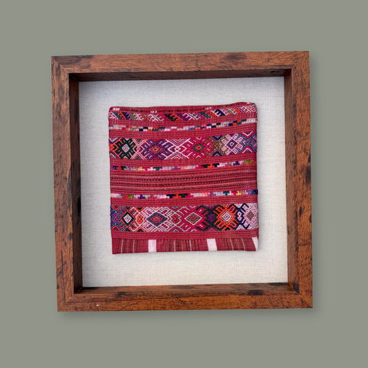 Framed Handwoven Textile (Walnut Frame)