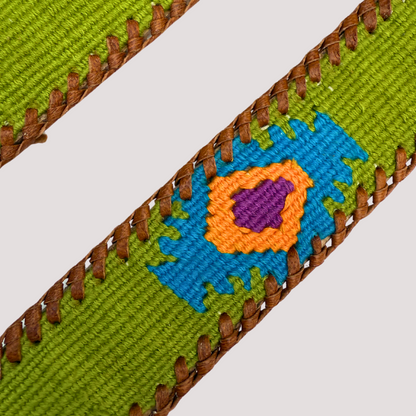 Green Handwoven Guatemalan Whip-Stitched Belt