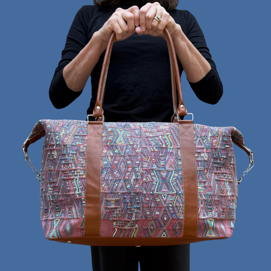 Huipil Mini-Weekender - Handwoven Travel Bag