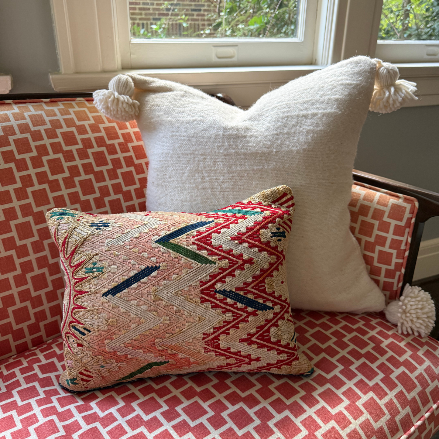 Huipil & Hemp Throw Pillow Cover