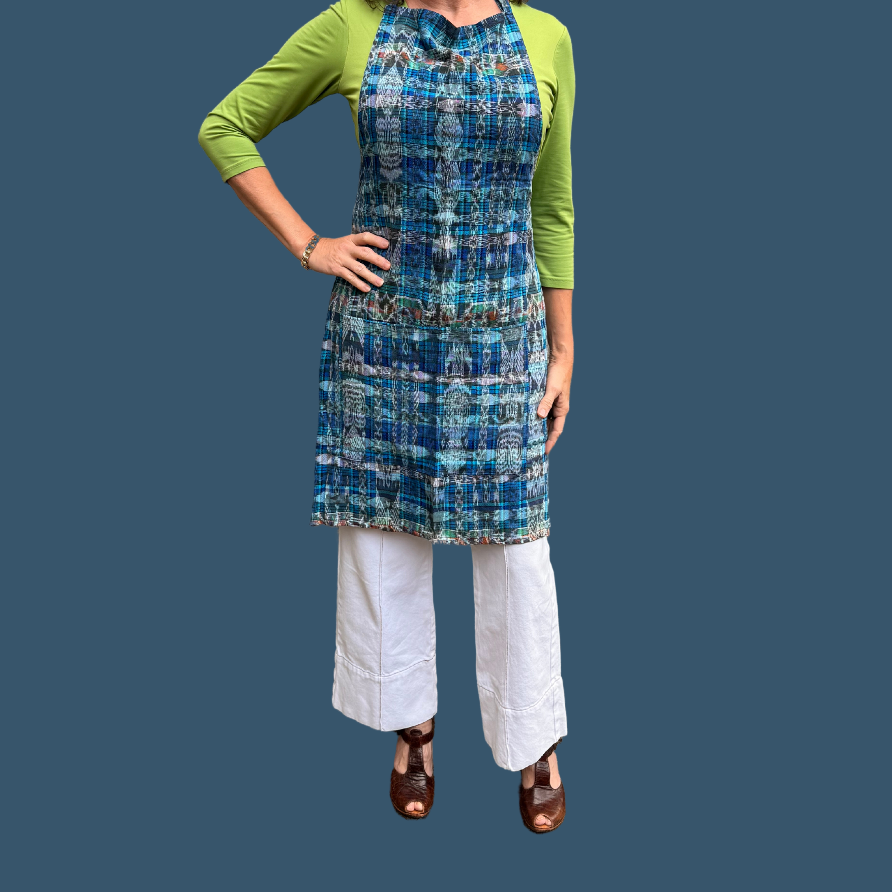 Handcrafted Cotton Apron – Made from Vintage Mayan Textiles (Adult Size)