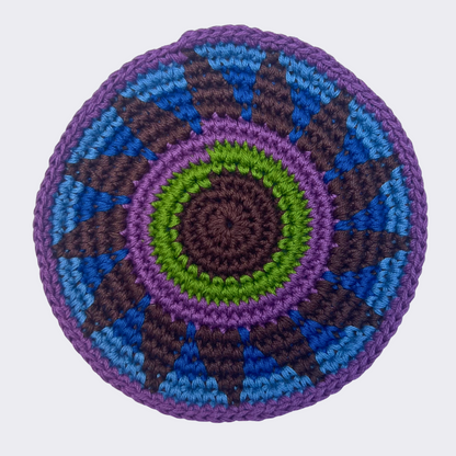 Purple & Blue Crocheted Coasters, Set of 4