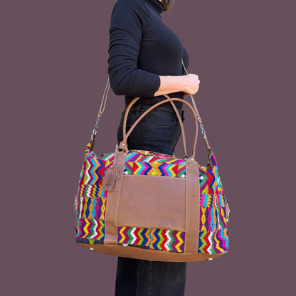 Huipil Mini-Weekender - Handwoven Travel Bag