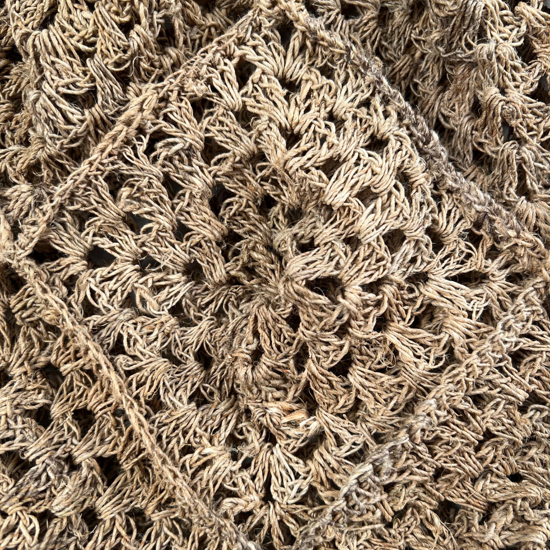 Close up of the Hemp Crocheted Market Bag - Intertwined: Handmade for Good