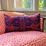Embroidered Huipil & Handwoven Corte Throw Pillow Cover