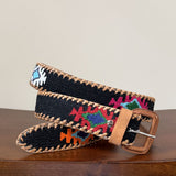 Black Handwoven Guatemalan Whip-Stitched Belt