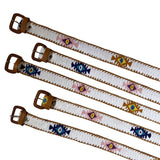 White Handwoven Guatemalan Whip-Stitched Belt
