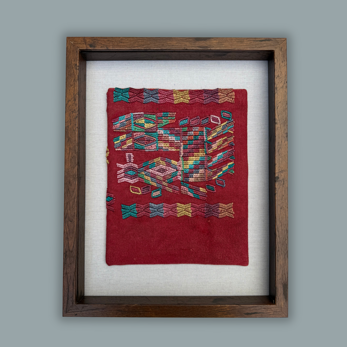Framed Handwoven Textile (Walnut Frame)